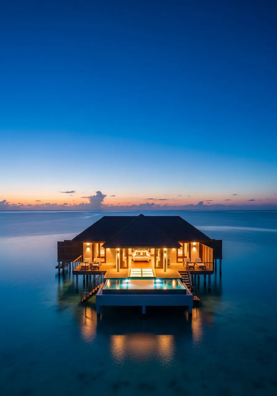 Overwater villa in the Maldives